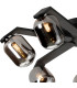 Cortland 64cm Flush Ceiling 7 Light G9 IP44 Black/Polished Chrome/Smoke Smooth Tubular Glass-5