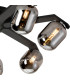 Cortland 64cm Flush Ceiling 7 Light G9 IP44 Black/Polished Chrome/Smoke Smooth Tubular Glass-7