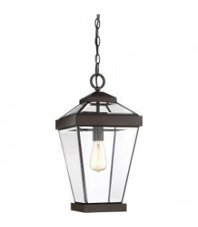 1 Light Large Outdoor Chain Lantern Western Bronze - 1