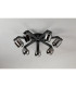 Cortland 64cm Flush Ceiling 7 Light G9 IP44 Black/Polished Chrome/Smoke Smooth Tubular Glass-8