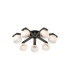 Cortland 64cm Flush Ceiling 7 Light G9 IP44 Black/Polished Chrome/White Two-Tone Snow Specks Round Glass-1