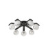 Cortland 64cm Flush Ceiling 7 Light G9 IP44 Black/Polished Chrome/White Two-Tone Snow Specks Round Glass-4