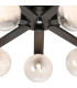 Cortland 64cm Flush Ceiling 7 Light G9 IP44 Black/Polished Chrome/White Two-Tone Snow Specks Round Glass-6