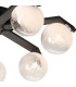 Cortland 64cm Flush Ceiling 7 Light G9 IP44 Black/Polished Chrome/White Two-Tone Snow Specks Round Glass-7