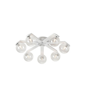 Cortland 64cm Flush Ceiling 7 Light G9 IP44 White/Polished Chrome/Clear Smooth Round Glass-1