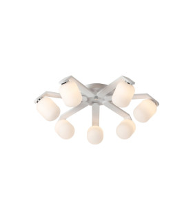 Cortland 64cm Flush Ceiling 7 Light G9 IP44 White/Polished Chrome/Opal Smooth Tubular Glass-1