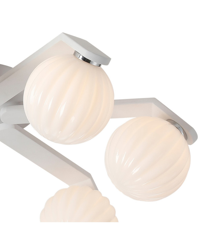 Cortland 64cm Flush Ceiling 7 Light G9 IP44 White/Polished Chrome/Opal Round Segment Glass-6