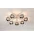 Cortland 64cm Flush Ceiling 7 Light G9 IP44 White/Polished Chrome/Smoke Smooth Round Glass-3