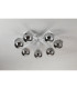 Cortland 64cm Flush Ceiling 7 Light G9 IP44 White/Polished Chrome/Smoke Smooth Round Glass-5