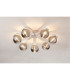 Cortland 64cm Flush Ceiling 7 Light G9 IP44 White/Polished Chrome/Smoke Ribbed Round Glass-3