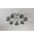 Cortland 64cm Flush Ceiling 7 Light G9 IP44 White/Polished Chrome/Smoke Ribbed Round Glass-5