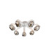 Cortland 64cm Flush Ceiling 7 Light G9 IP44 White/Polished Chrome/Smoke Smooth Tubular Glass-1