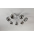 Cortland 64cm Flush Ceiling 7 Light G9 IP44 White/Polished Chrome/Smoke Smooth Tubular Glass-5