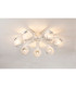 Cortland 64cm Flush Ceiling 7 Light G9 IP44 White/Polished Chrome/White Two-Tone Snow Specks Round Glass-3