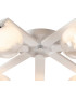 Cortland 64cm Flush Ceiling 7 Light G9 IP44 White/Polished Chrome/White Two-Tone Snow Specks Round Glass-5