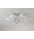 Cortland 64cm Flush Ceiling 7 Light G9 IP44 White/Polished Chrome/White Two-Tone Snow Specks Round Glass-8