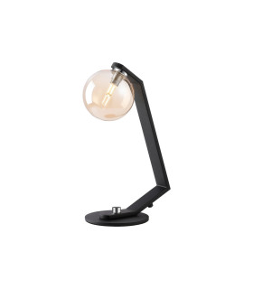 Cortland Table Lamp 1 Light G9 Black/Polished Chrome/Amber Smooth Round Glass-1
