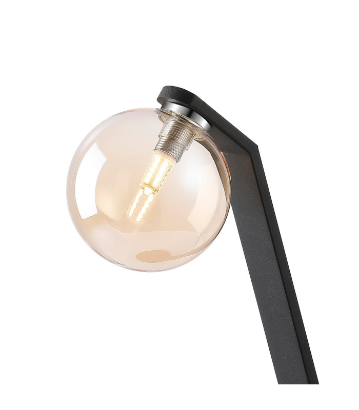 Cortland Table Lamp 1 Light G9 Black/Polished Chrome/Amber Smooth Round Glass-6