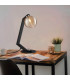 Cortland Table Lamp 1 Light G9 Black/Polished Chrome/Amber Ribbed Round Glass-5