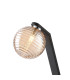 Cortland Table Lamp 1 Light G9 Black/Polished Chrome/Amber Ribbed Round Glass-7