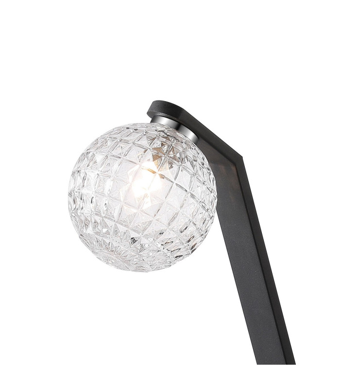 Cortland Table Lamp 1 Light G9 Black/Polished Chrome/Clear Cross Pattern Round Glass-5