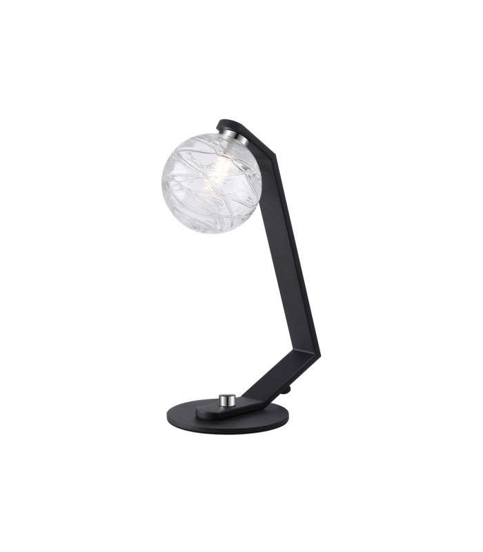 Cortland Table Lamp 1 Light G9 Black/Polished Chrome/Clear Dune Effect Round Glass-1