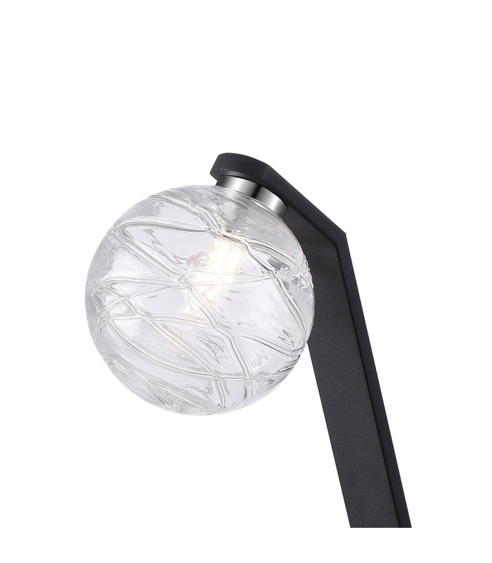 Cortland Table Lamp 1 Light G9 Black/Polished Chrome/Clear Dune Effect Round Glass-5