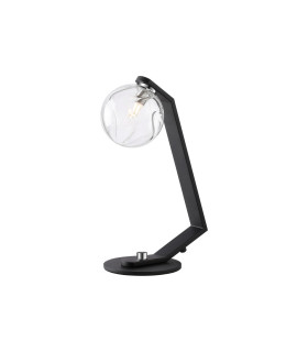 Cortland Table Lamp 1 Light G9 Black/Polished Chrome/Clear Waved Round Glass-1