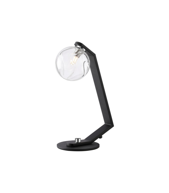 Cortland Table Lamp 1 Light G9 Black/Polished Chrome/Clear Waved Round Glass-1