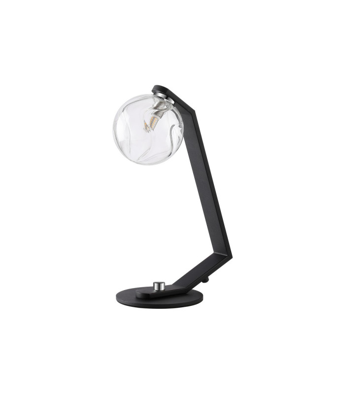 Cortland Table Lamp 1 Light G9 Black/Polished Chrome/Clear Waved Round Glass-4