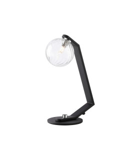 Cortland Table Lamp 1 Light G9 Black/Polished Chrome/Clear Swirl Round Glass-1