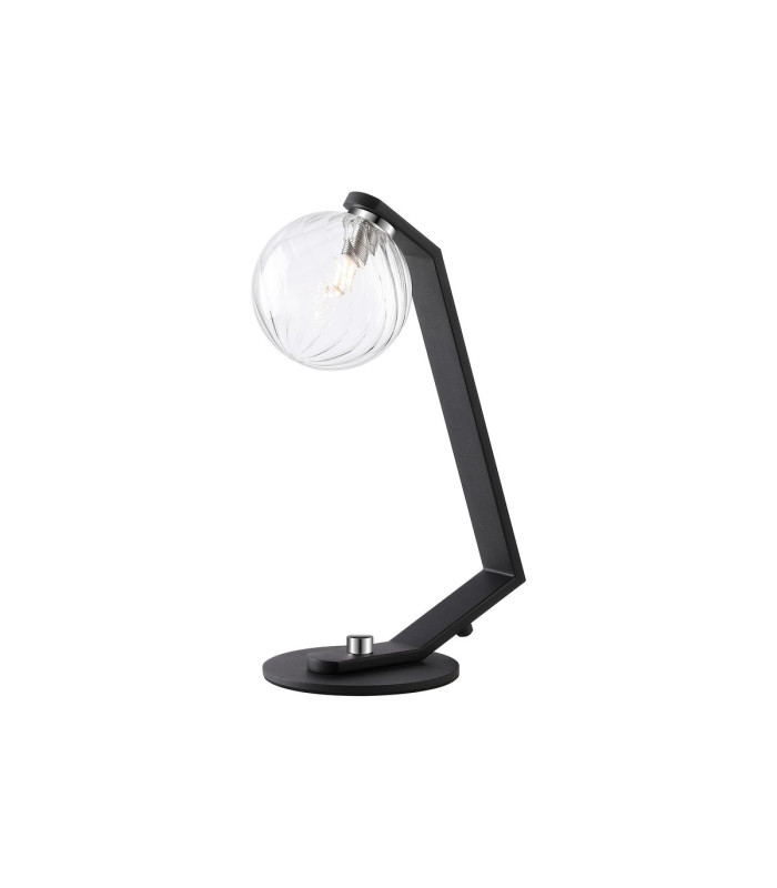 Cortland Table Lamp 1 Light G9 Black/Polished Chrome/Clear Swirl Round Glass-1