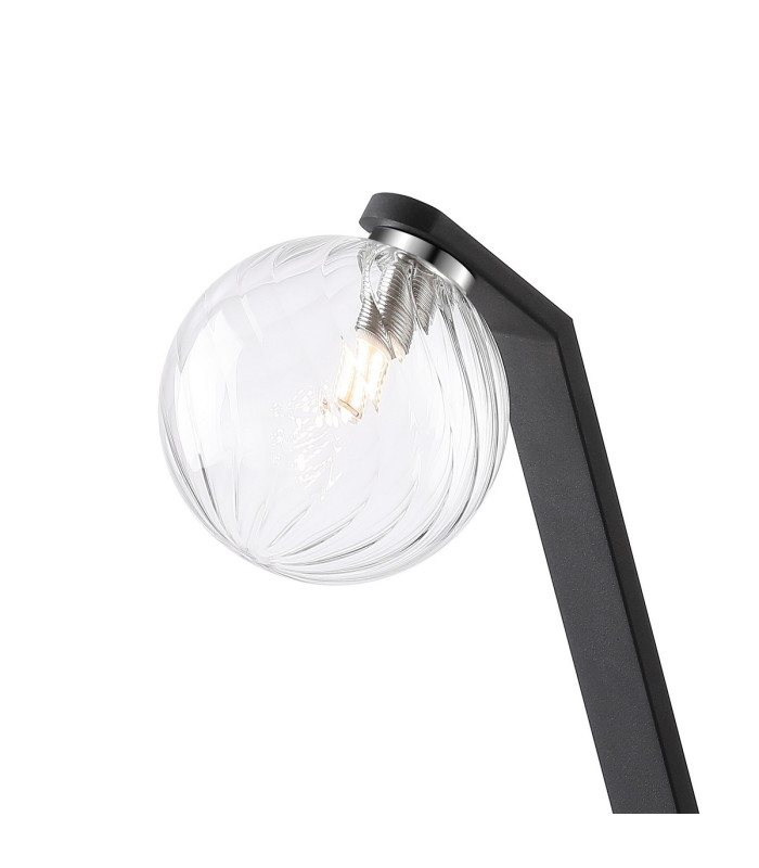 Cortland Table Lamp 1 Light G9 Black/Polished Chrome/Clear Swirl Round Glass-5