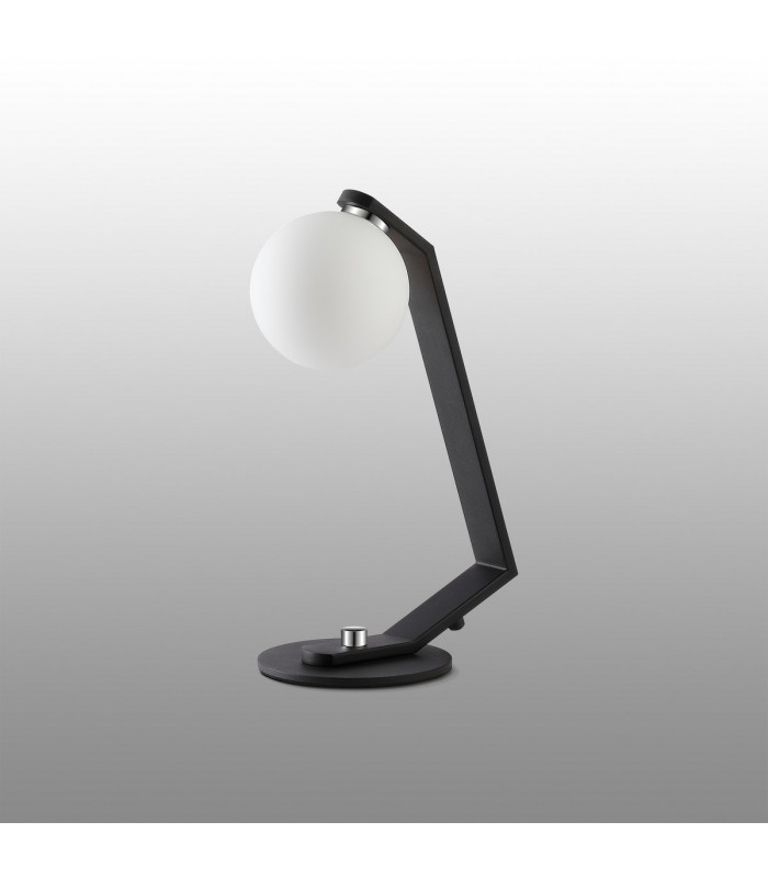Cortland Table Lamp 1 Light G9 Black/Polished Chrome/Opal Smooth Round Glass-9