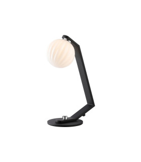 Cortland Table Lamp 1 Light G9 Black/Polished Chrome/Opal Round Segment Glass-1