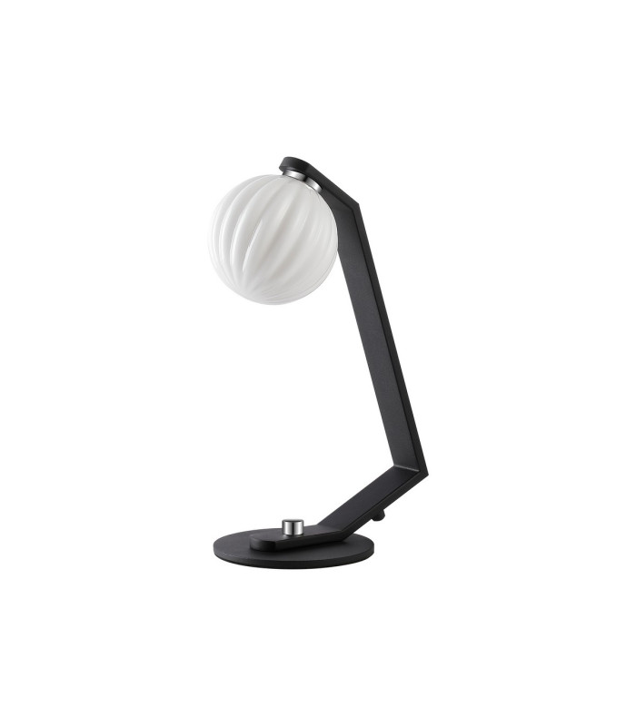 Cortland Table Lamp 1 Light G9 Black/Polished Chrome/Opal Round Segment Glass-4