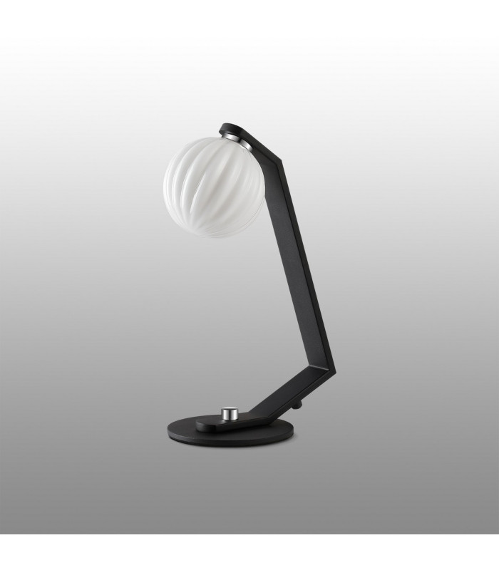Cortland Table Lamp 1 Light G9 Black/Polished Chrome/Opal Round Segment Glass-7
