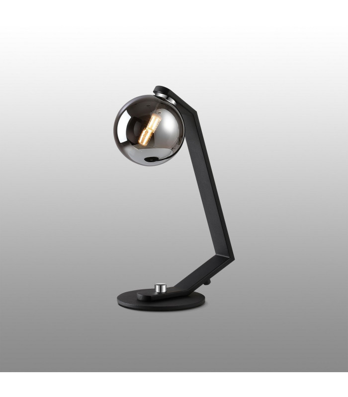Cortland Table Lamp 1 Light G9 Black/Polished Chrome/Smoke Smooth Round Glass-3