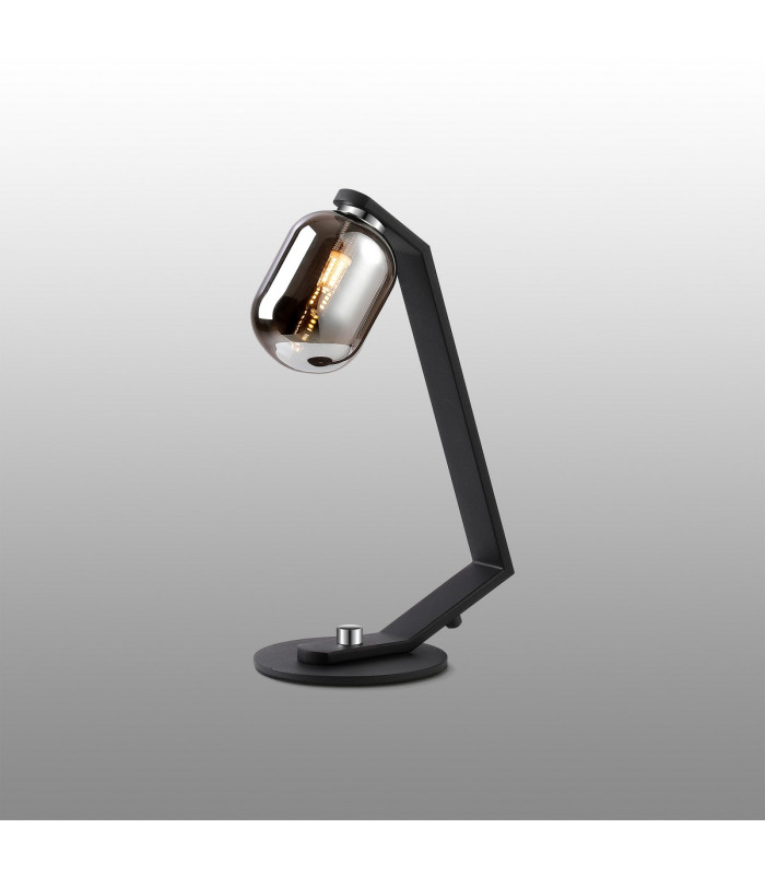 Cortland Table Lamp 1 Light G9 Black/Polished Chrome/Smoke Smooth Tubular Glass-3