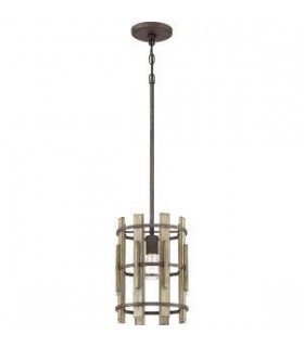 1 Light Mini Cage Pendant Rustic Black - 1