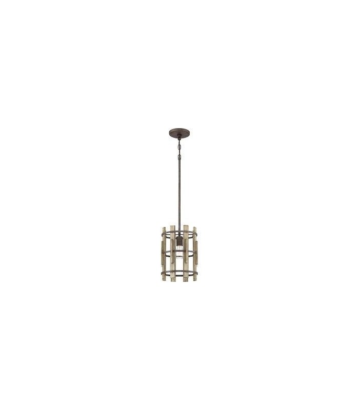1 Light Mini Cage Pendant Rustic Black - 1
