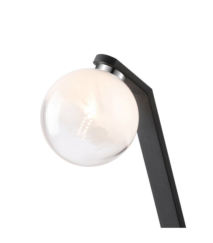 Cortland Table Lamp 1 Light G9 Black/Polished Chrome/White Two-Tone Snow Specks Round Glass-5