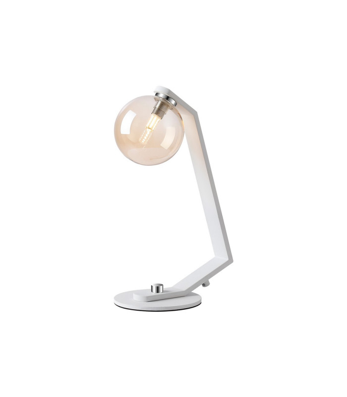 Cortland Table Lamp 1 Light G9 White/Polished Chrome/Amber Smooth Round Glass-1