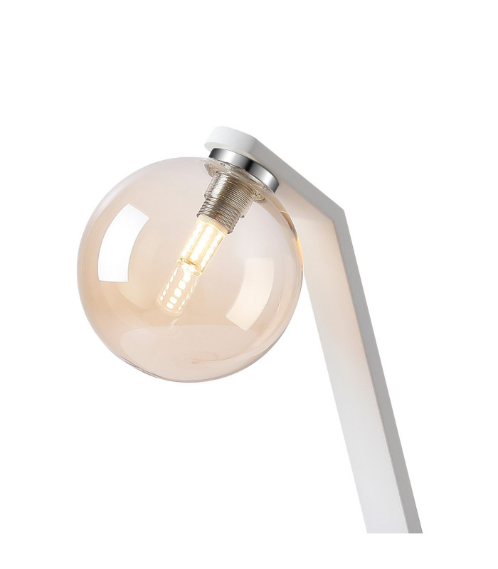 Cortland Table Lamp 1 Light G9 White/Polished Chrome/Amber Smooth Round Glass-5