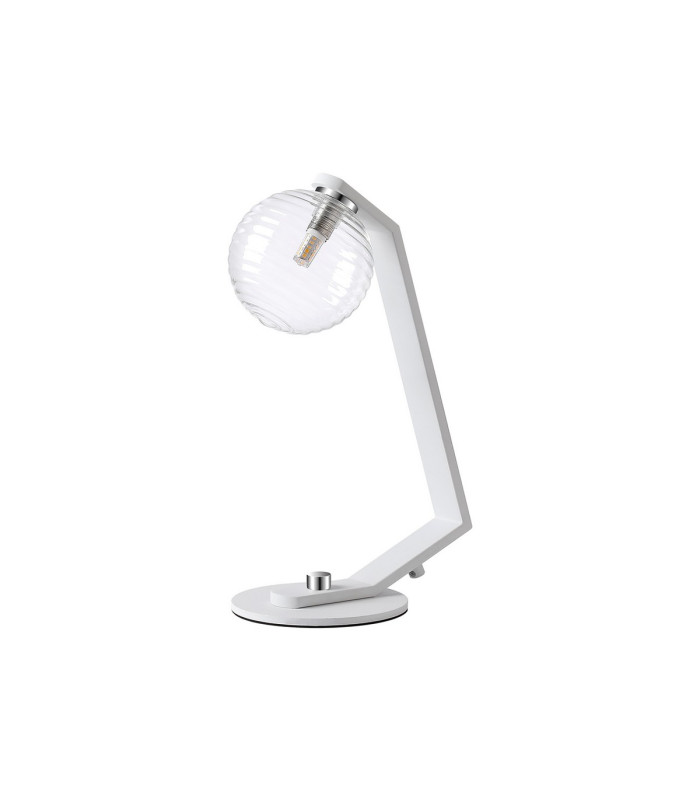 Cortland Table Lamp 1 Light G9 White/Polished Chrome/Clear Ribbed Round Glass-4