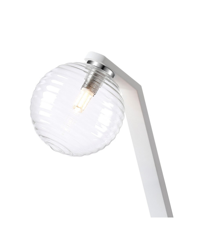 Cortland Table Lamp 1 Light G9 White/Polished Chrome/Clear Ribbed Round Glass-5
