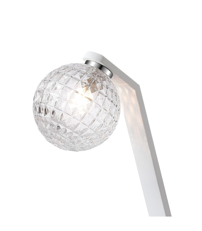 Cortland Table Lamp 1 Light G9 White/Polished Chrome/Clear Cross Pattern Round Glass-6