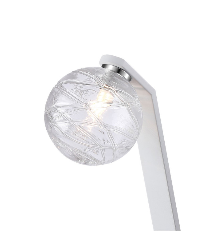 Cortland Table Lamp 1 Light G9 White/Polished Chrome/Clear Dune Effect Round Glass-5