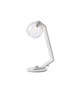 Cortland Table Lamp 1 Light G9 White/Polished Chrome/Clear Waved Round Glass-1