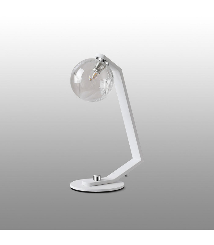 Cortland Table Lamp 1 Light G9 White/Polished Chrome/Clear Waved Round Glass-7